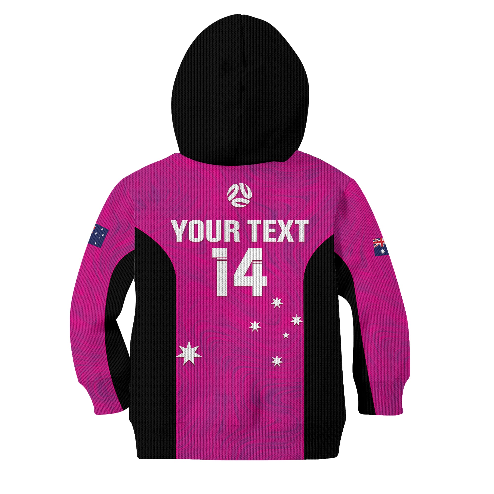 Custom Australia Soccer Kid Hoodie Matildas Go Champions - Pink LT14