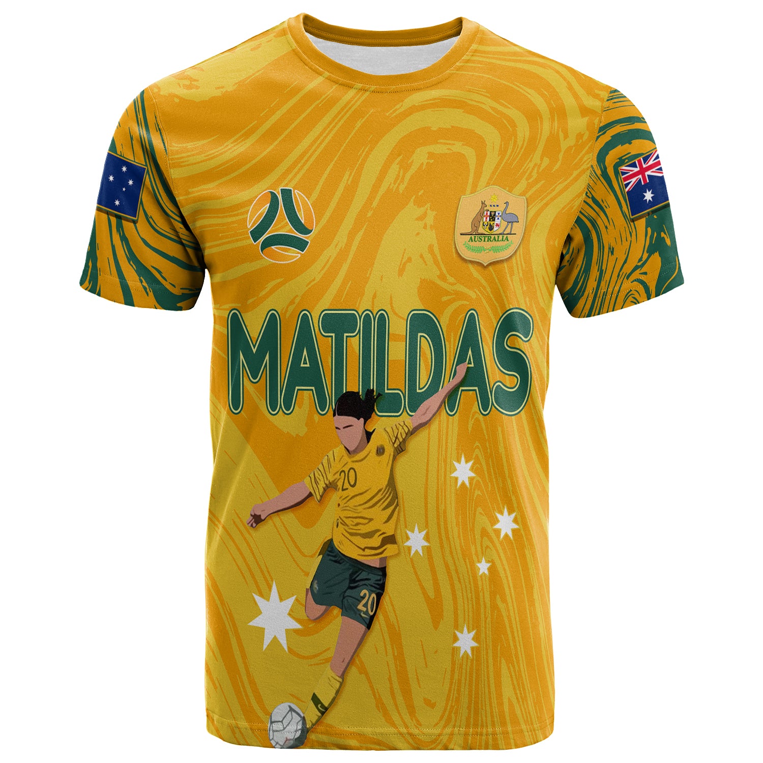 personalised-aussie-matildas-t-shirt-2033-sam-kerr-world-cup-marble-patterns