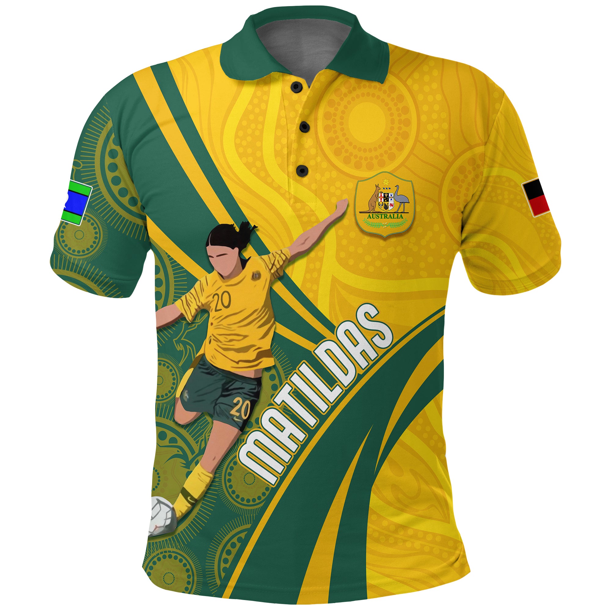 personalised-australia-soccer-matildas-indigenous-polo-shirt-sam-kerr-world-cup-2025