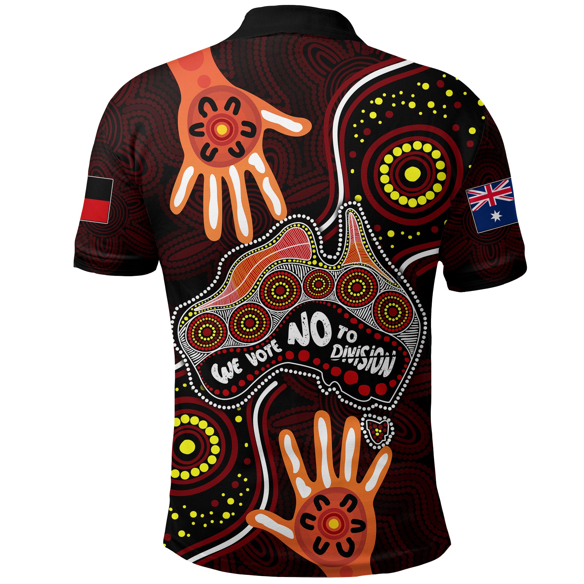 Australia Indigenous Polo Shirt We Vote NO To Division Aboriginal Map LT7