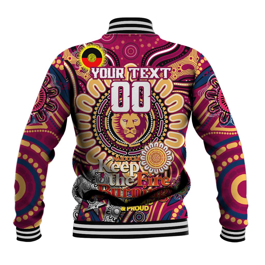 Custom Brisbane Lions NAIDOC Week 2024 Baseball Jacket Mascot Football