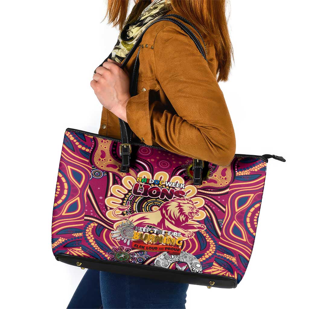 Brisbane Lions NAIDOC Week 2024 Leather Tote Bag Mascot Football