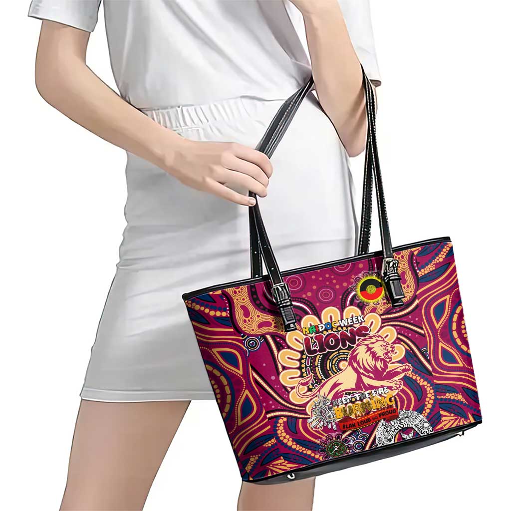 Brisbane Lions NAIDOC Week 2024 Leather Tote Bag Mascot Football