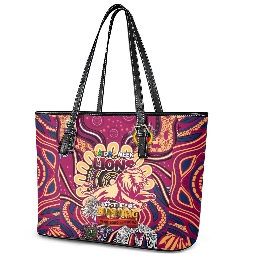 Brisbane Lions NAIDOC Week 2024 Leather Tote Bag Mascot Football