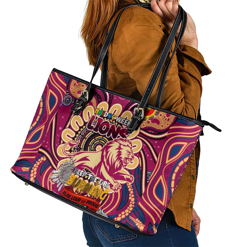 Brisbane Lions NAIDOC Week 2024 Leather Tote Bag Mascot Football