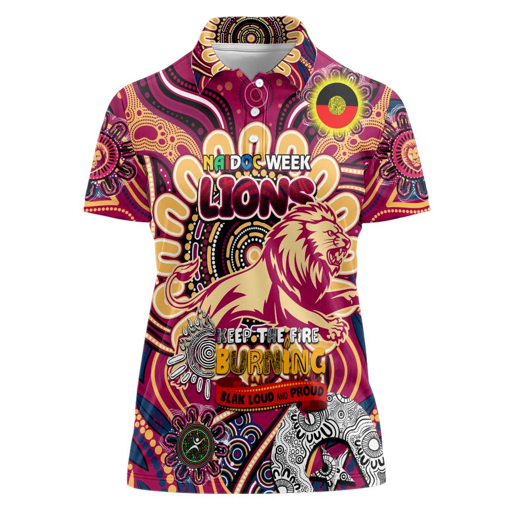 Custom Brisbane Lions NAIDOC Week 2024 Women Polo Shirt Mascot Football