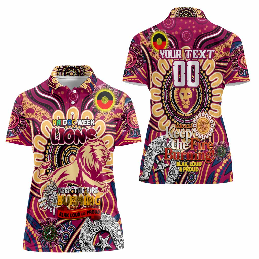 Custom Brisbane Lions NAIDOC Week 2024 Women Polo Shirt Mascot Football