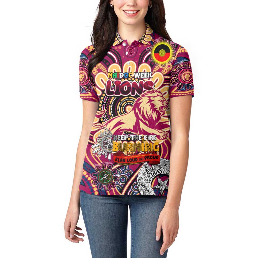 Custom Brisbane Lions NAIDOC Week 2024 Women Polo Shirt Mascot Football