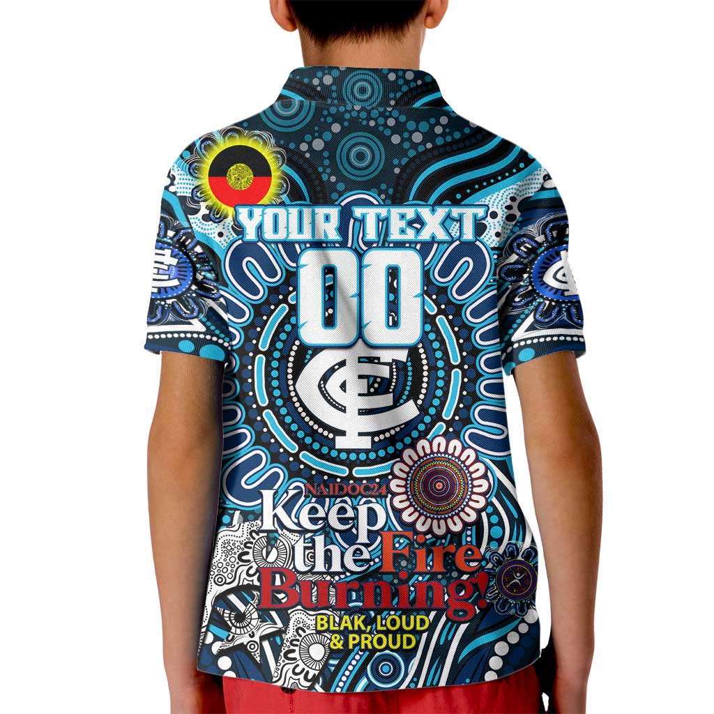 Custom Carlton Blues NAIDOC Week 2024 Kid Polo Shirt Mascot Football