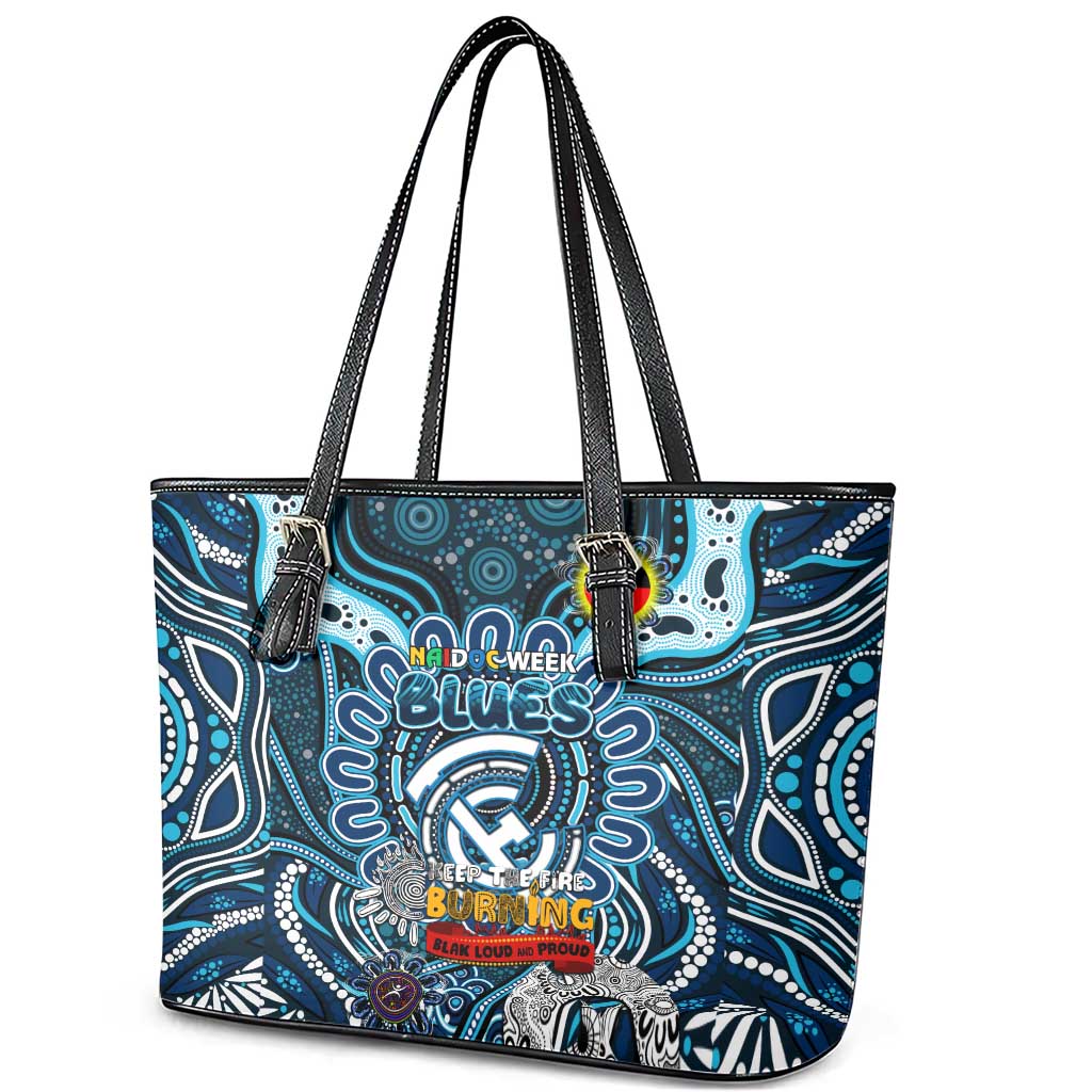 Carlton Blues NAIDOC Week 2024 Leather Tote Bag Mascot Football