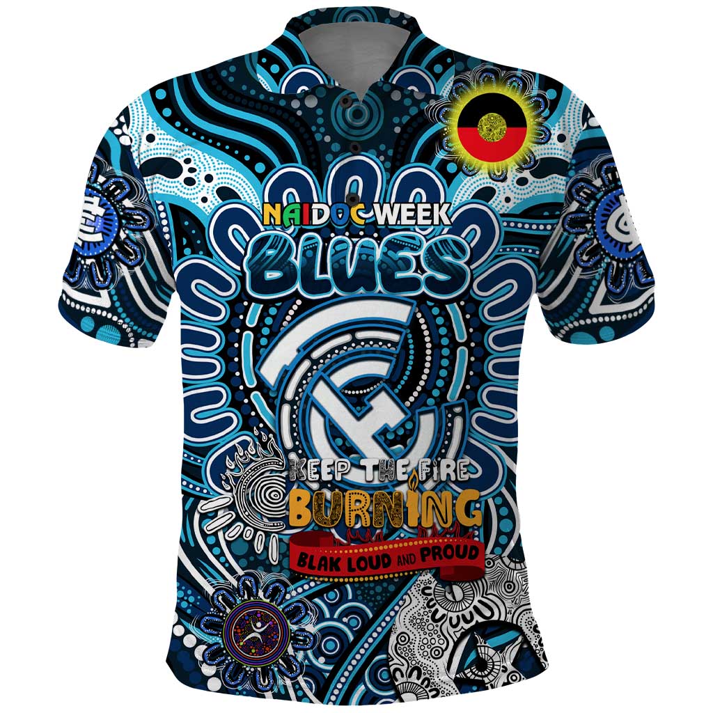 Custom Carlton Blues NAIDOC Week 2024 Polo Shirt Mascot Football