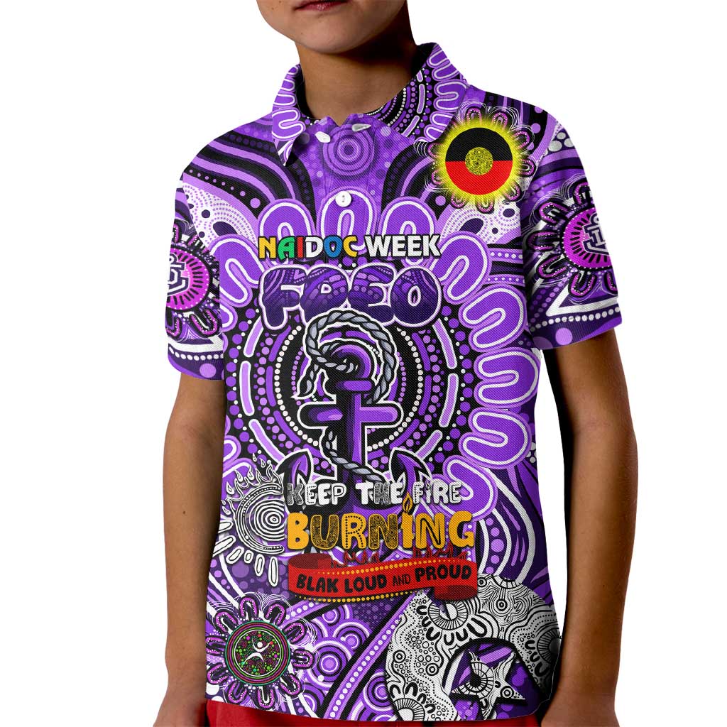 Custom Fremantle Dockers Freo NAIDOC Week 2024 Kid Polo Shirt Mascot Football