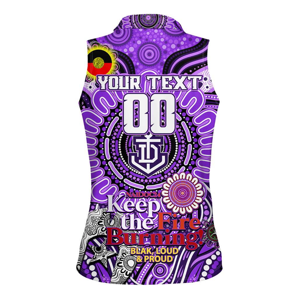 Custom Fremantle Dockers Freo NAIDOC Week 2024 Women Sleeveless Polo Shirt Mascot Football