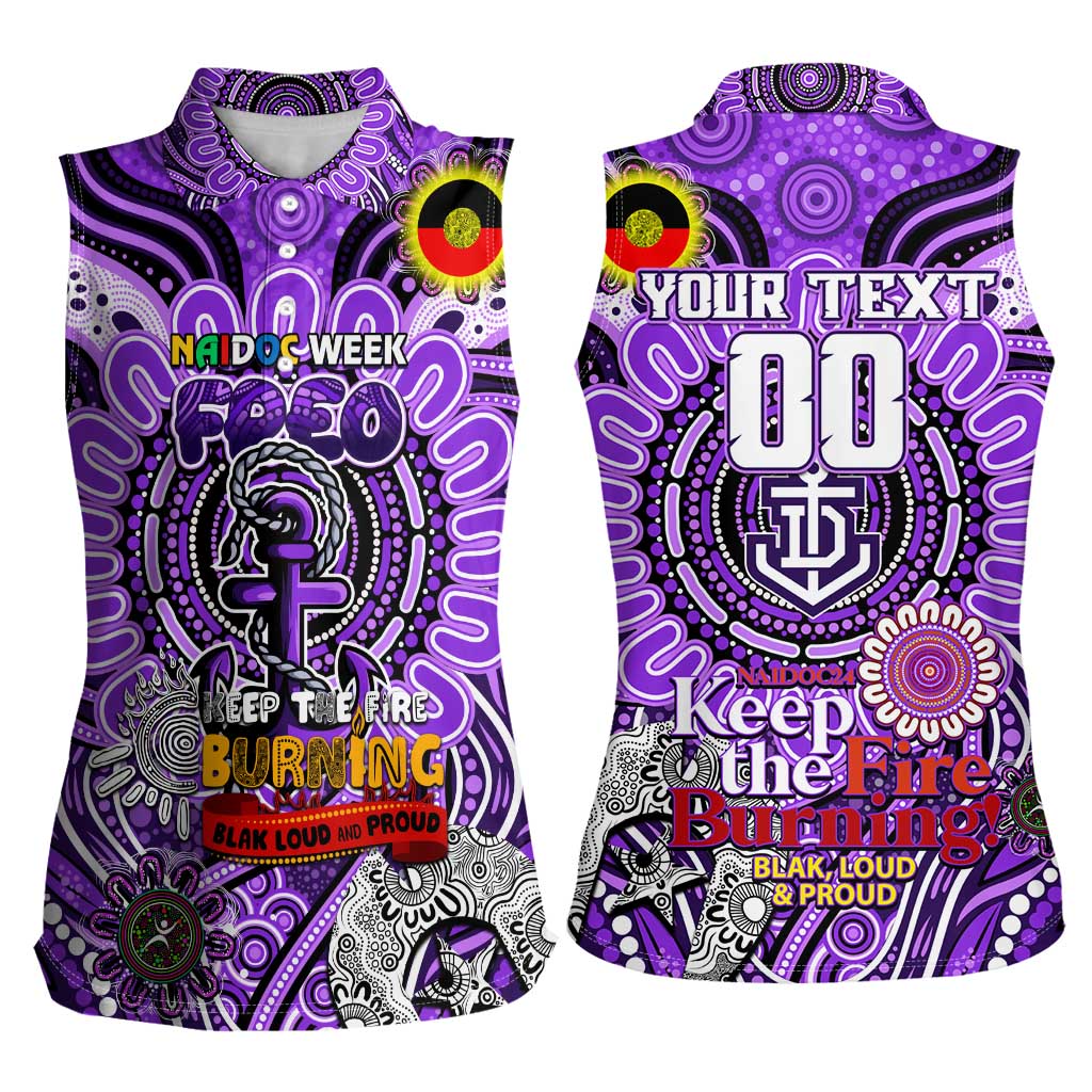 Custom Fremantle Dockers Freo NAIDOC Week 2024 Women Sleeveless Polo Shirt Mascot Football