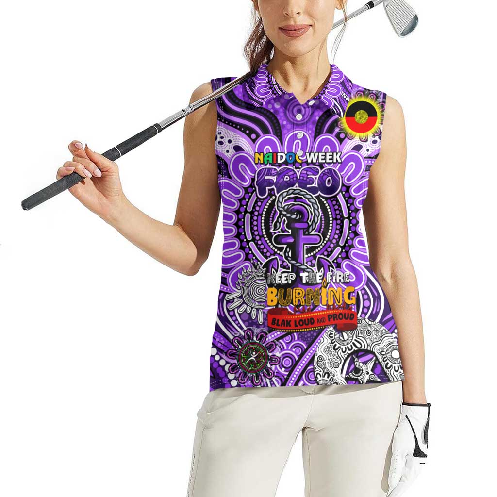 Custom Fremantle Dockers Freo NAIDOC Week 2024 Women Sleeveless Polo Shirt Mascot Football