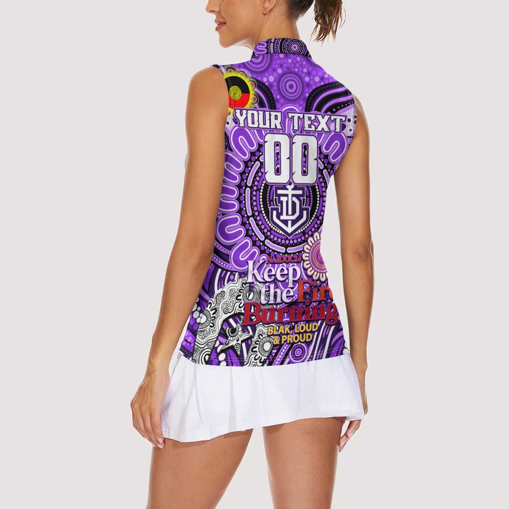 Custom Fremantle Dockers Freo NAIDOC Week 2024 Women Sleeveless Polo Shirt Mascot Football