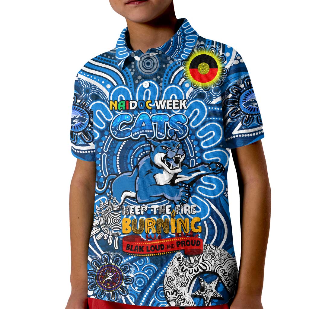 Custom Geelong Cats NAIDOC Week 2024 Kid Polo Shirt Mascot Football