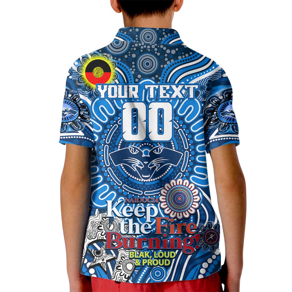 Custom Geelong Cats NAIDOC Week 2024 Kid Polo Shirt Mascot Football