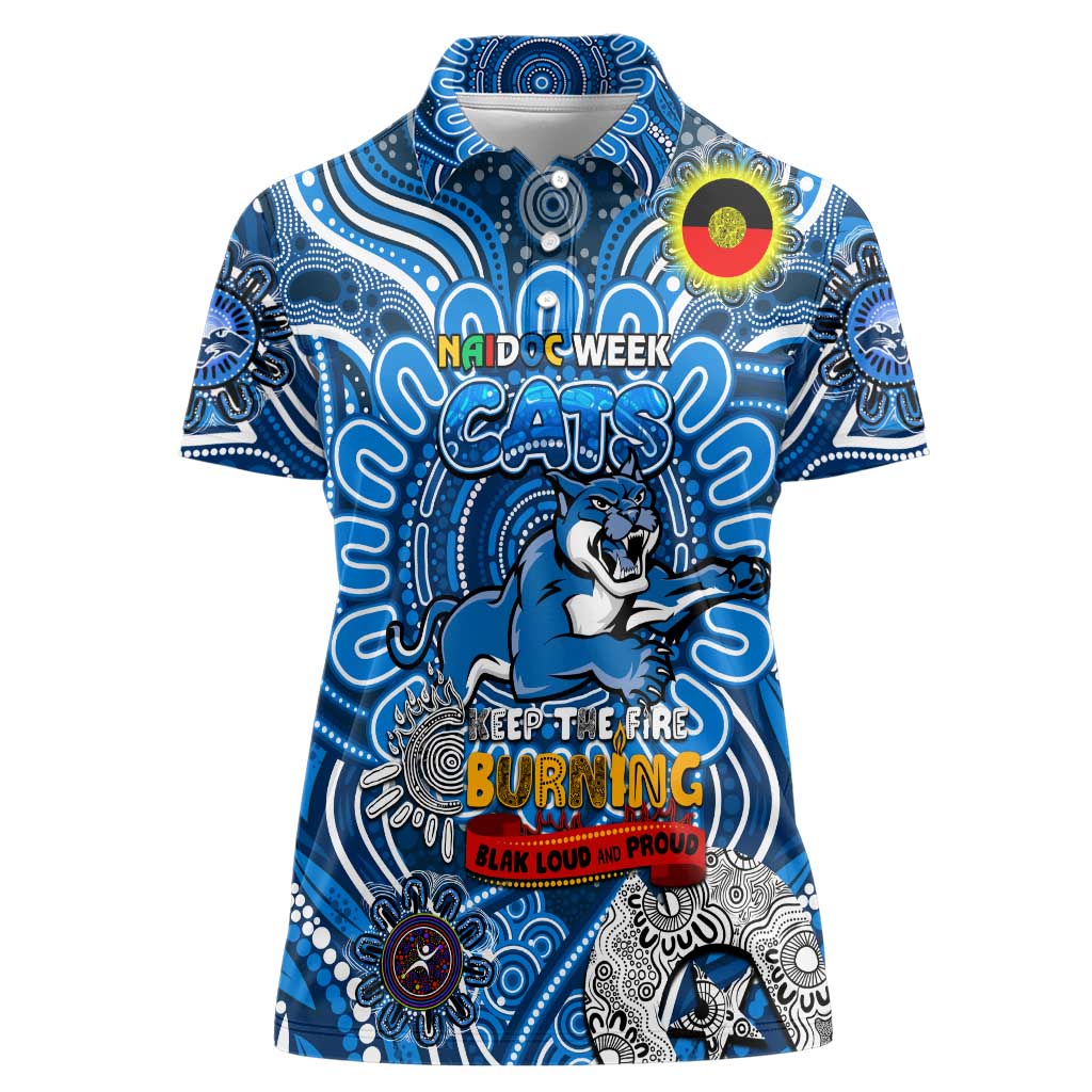 Custom Geelong Cats NAIDOC Week 2024 Women Polo Shirt Mascot Football