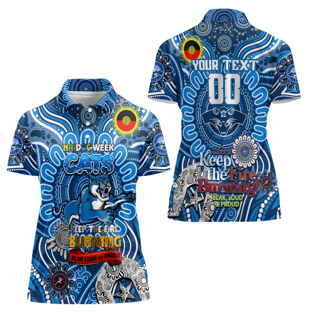 Custom Geelong Cats NAIDOC Week 2024 Women Polo Shirt Mascot Football