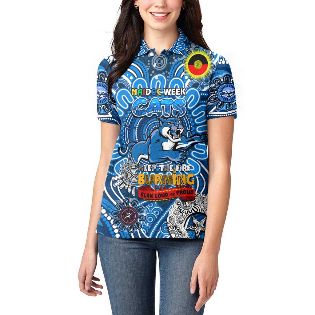 Custom Geelong Cats NAIDOC Week 2024 Women Polo Shirt Mascot Football