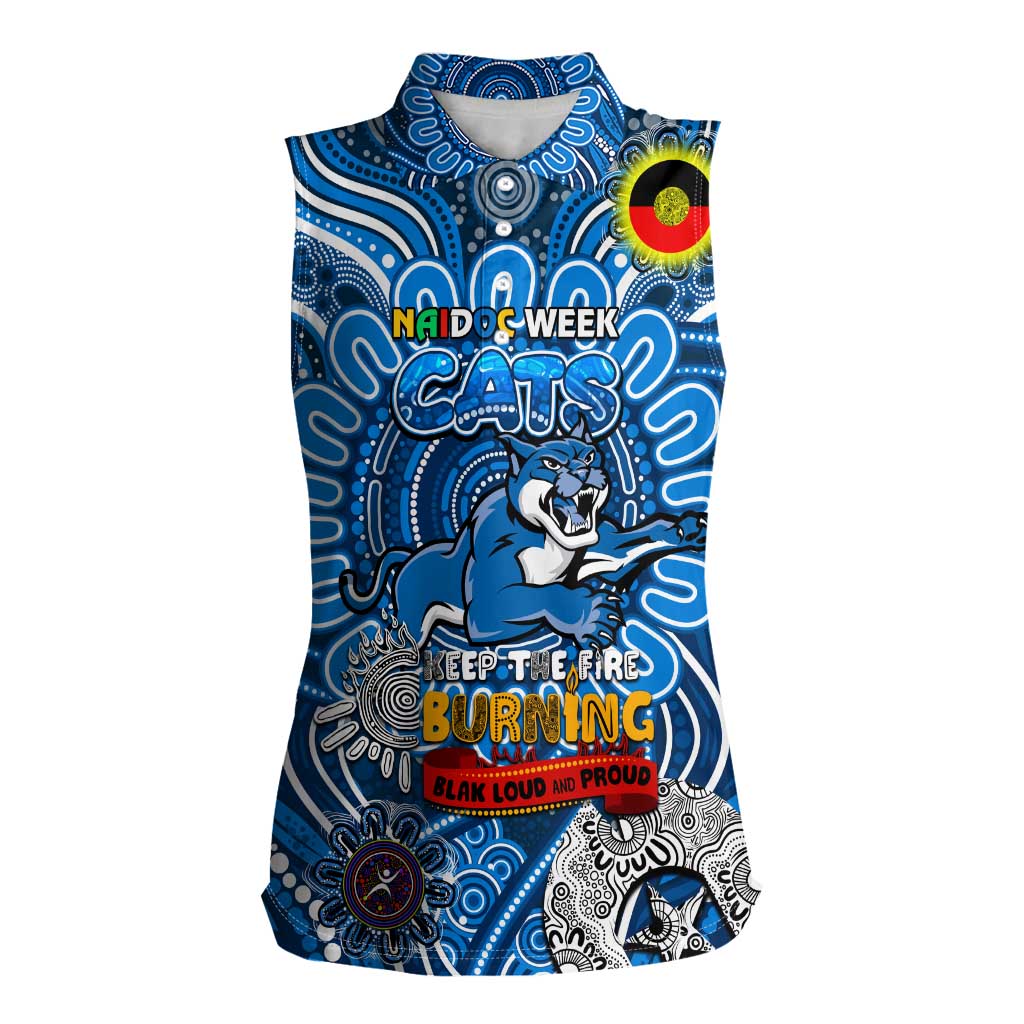 Custom Geelong Cats NAIDOC Week 2024 Women Sleeveless Polo Shirt Mascot Football