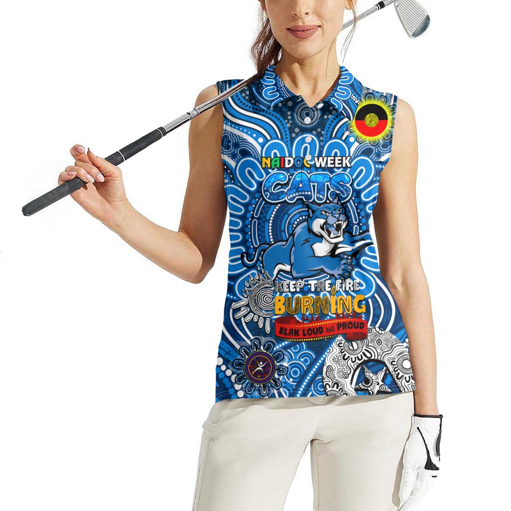 Custom Geelong Cats NAIDOC Week 2024 Women Sleeveless Polo Shirt Mascot Football