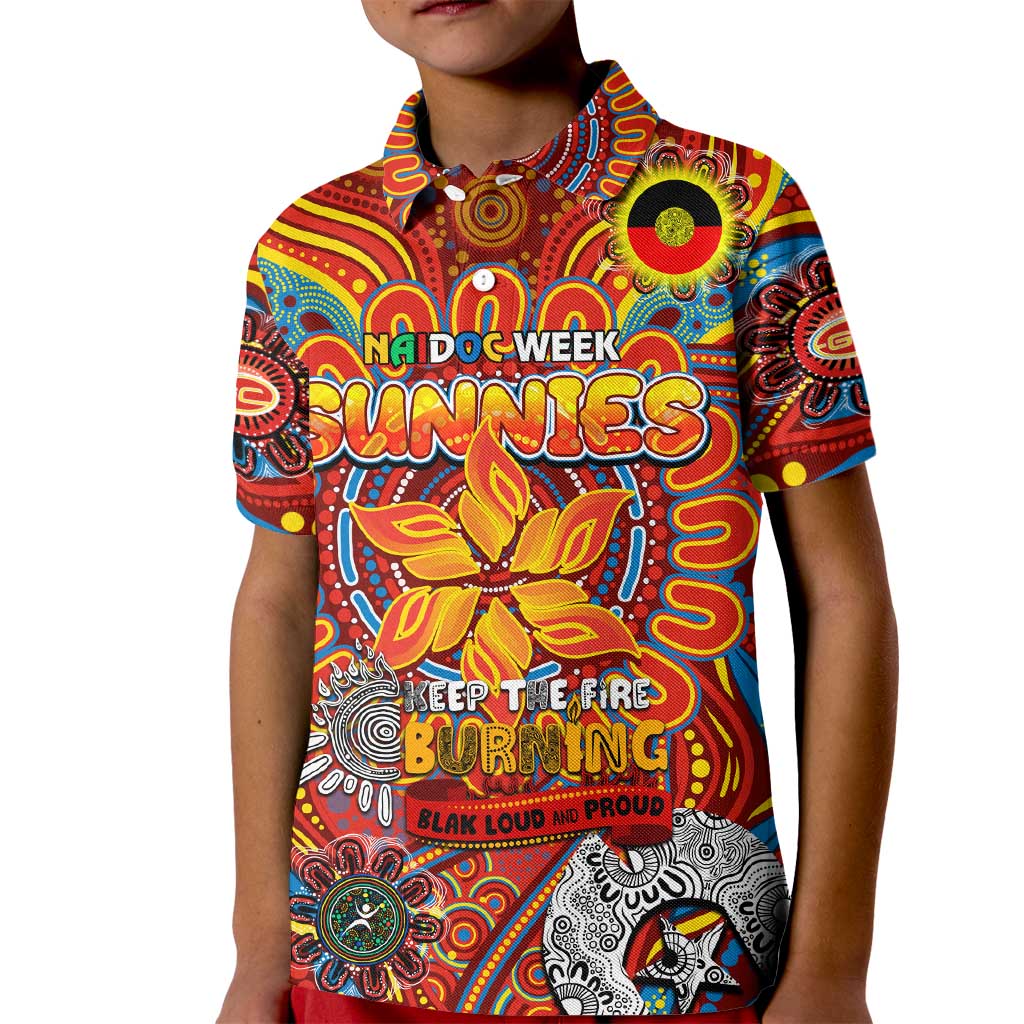 Custom Gold Coast Suns NAIDOC Week 2024 Kid Polo Shirt Mascot Football