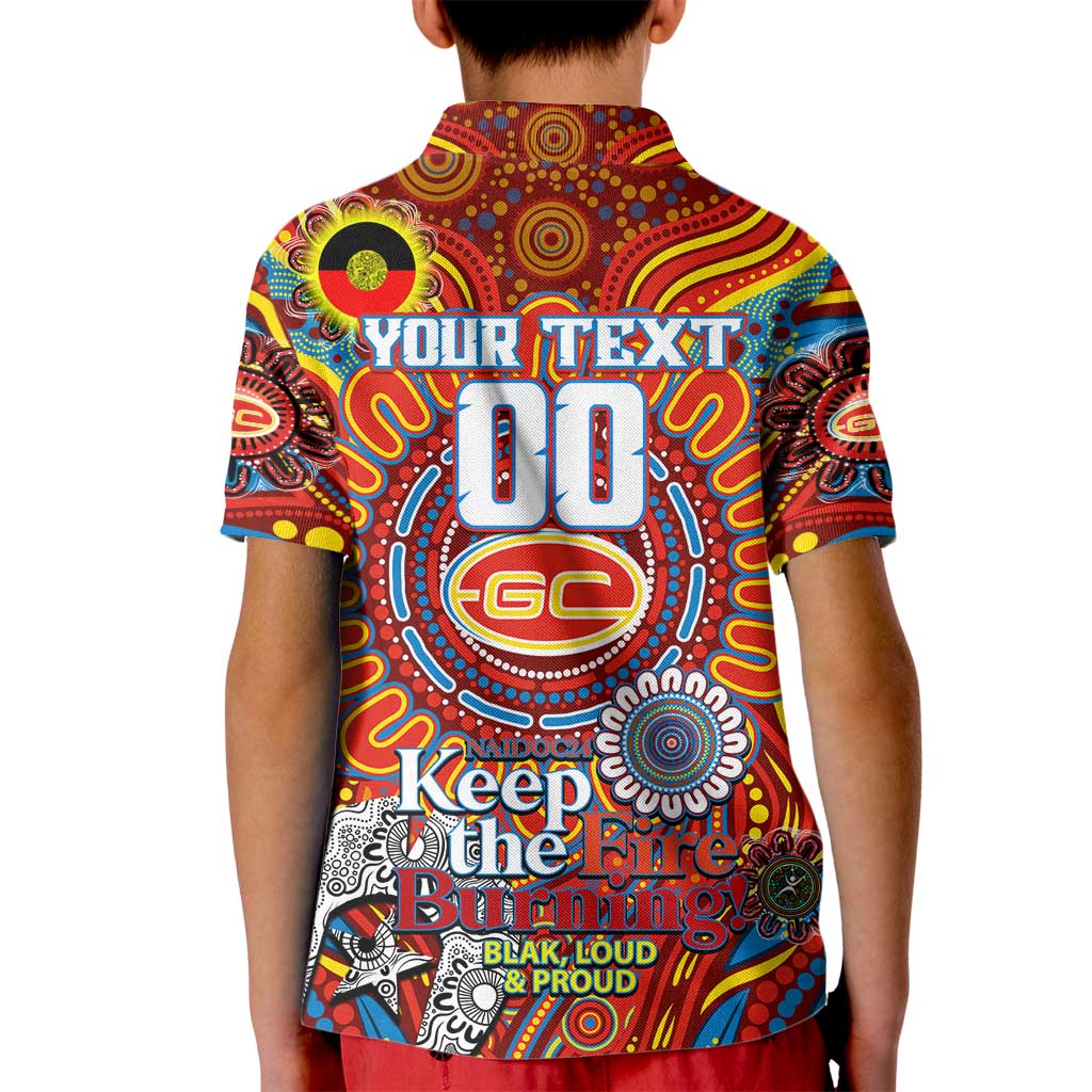 Custom Gold Coast Suns NAIDOC Week 2024 Kid Polo Shirt Mascot Football