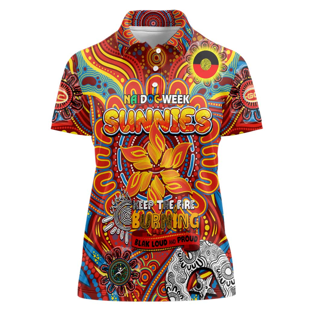 Custom Gold Coast Suns NAIDOC Week 2024 Women Polo Shirt Mascot Football