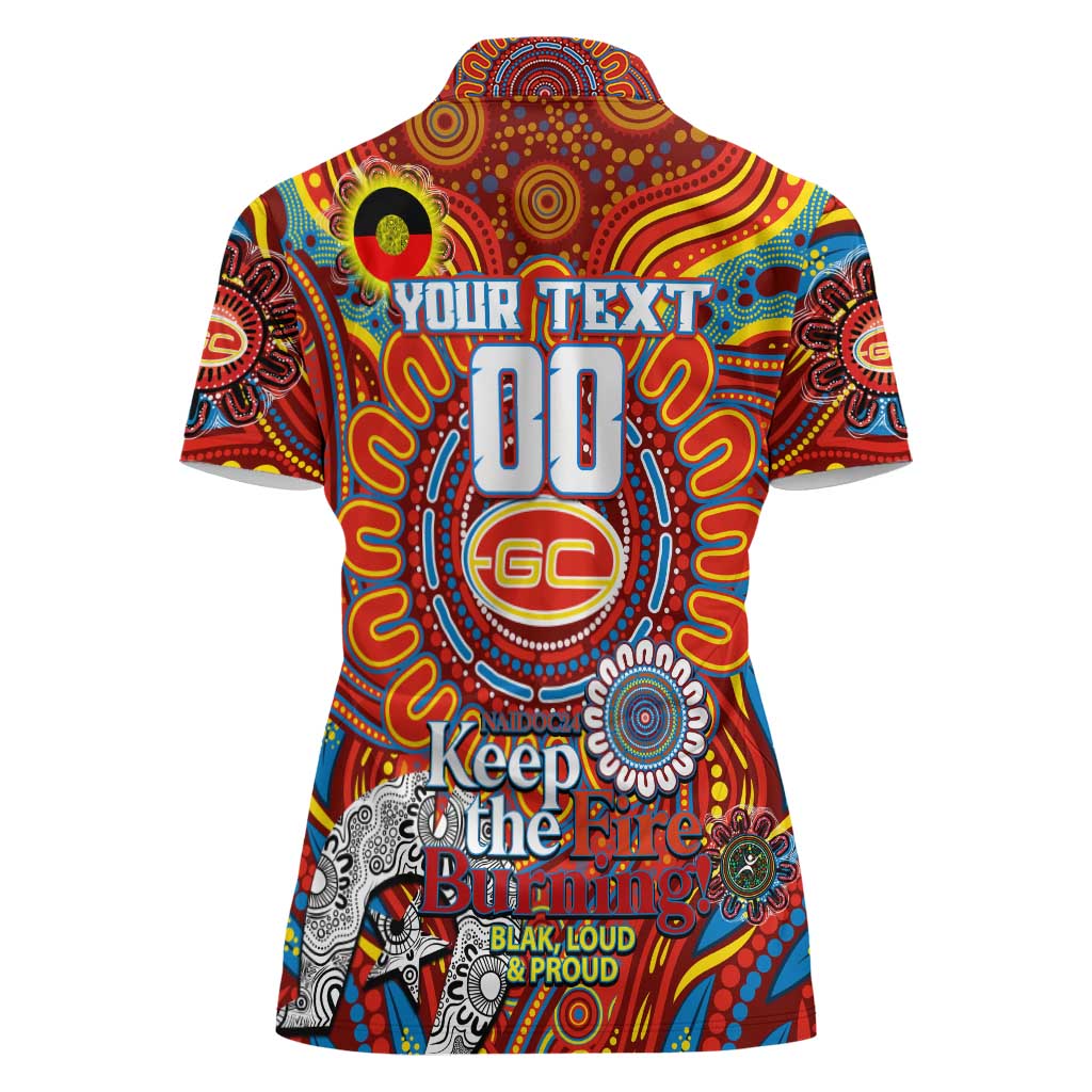 Custom Gold Coast Suns NAIDOC Week 2024 Women Polo Shirt Mascot Football