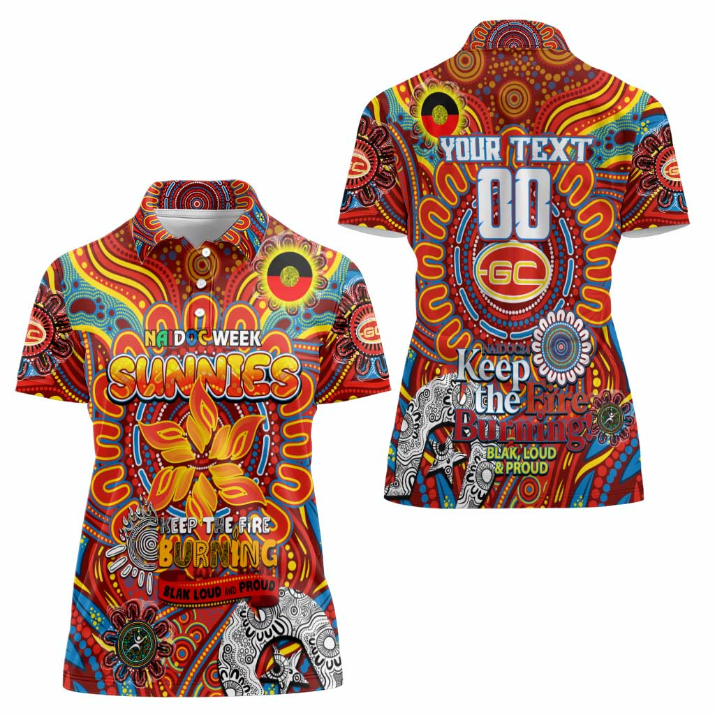 Custom Gold Coast Suns NAIDOC Week 2024 Women Polo Shirt Mascot Football