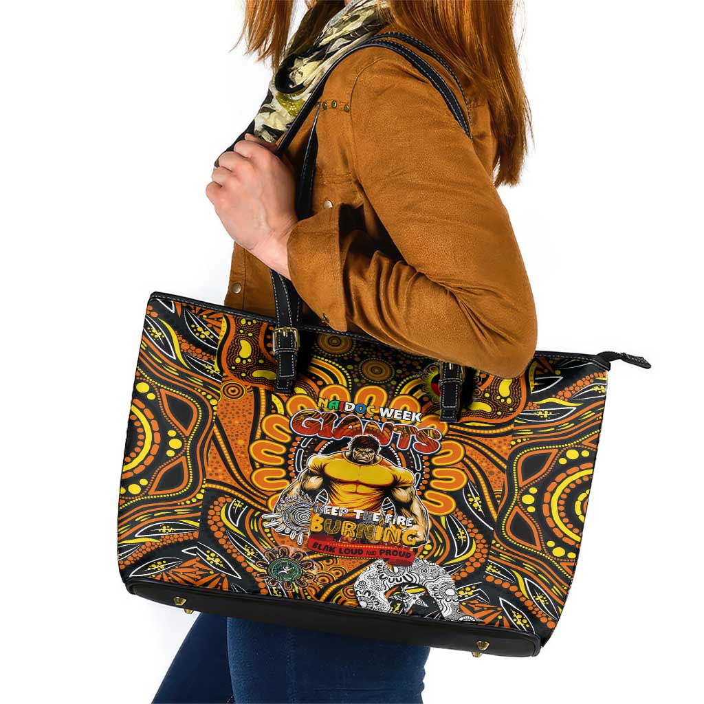 GWS Giants NAIDOC Week 2024 Leather Tote Bag Mascot Football