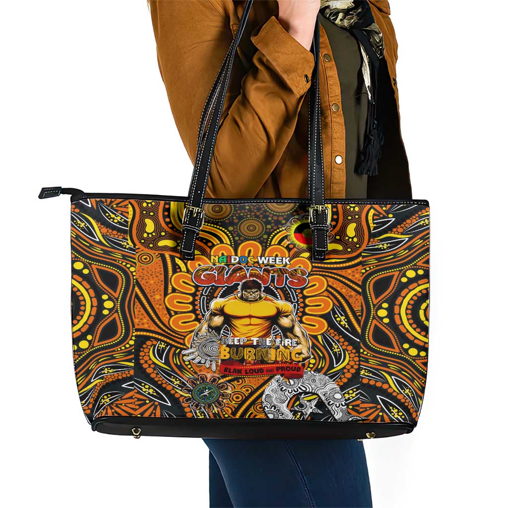 GWS Giants NAIDOC Week 2024 Leather Tote Bag Mascot Football