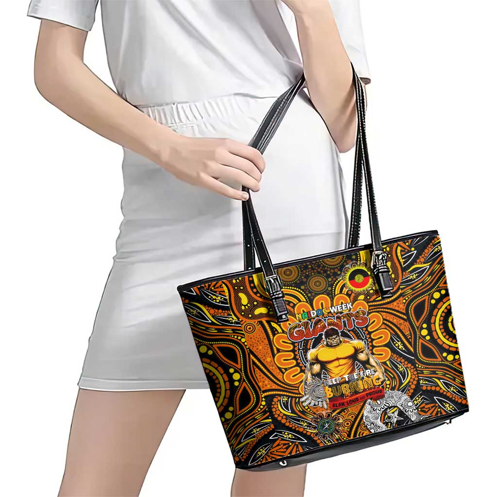 GWS Giants NAIDOC Week 2024 Leather Tote Bag Mascot Football