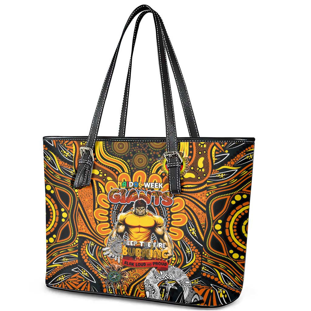 GWS Giants NAIDOC Week 2024 Leather Tote Bag Mascot Football