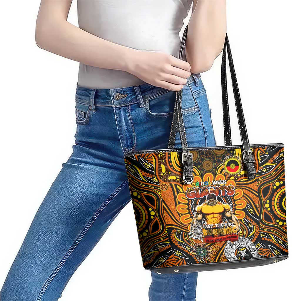 GWS Giants NAIDOC Week 2024 Leather Tote Bag Mascot Football