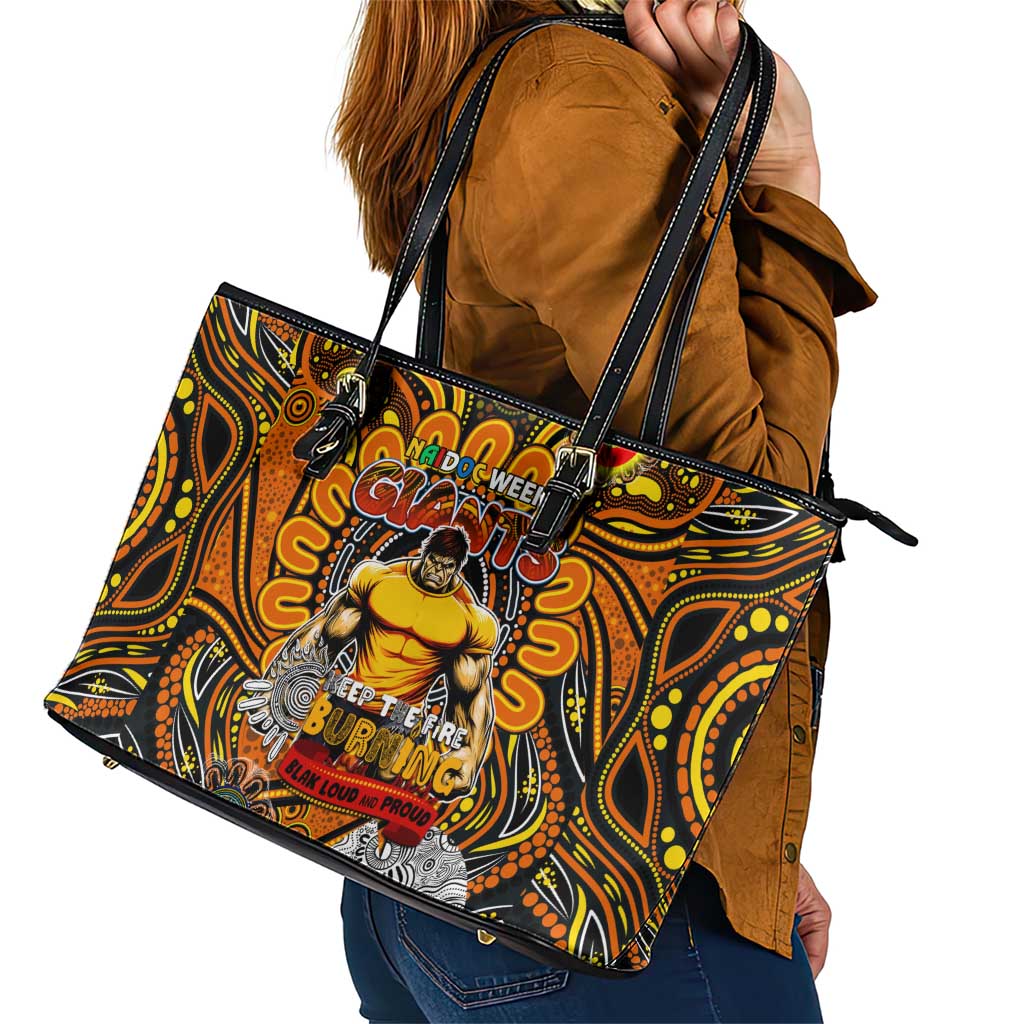 GWS Giants NAIDOC Week 2024 Leather Tote Bag Mascot Football