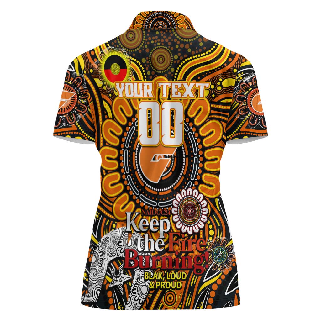 Custom GWS Giants NAIDOC Week 2024 Women Polo Shirt Mascot Football