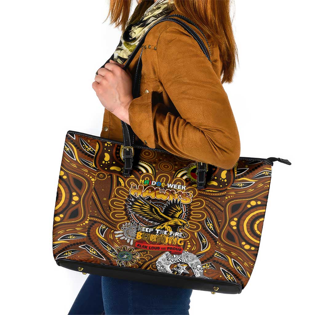 Hawthorn Hawks NAIDOC Week 2024 Leather Tote Bag Mascot Football