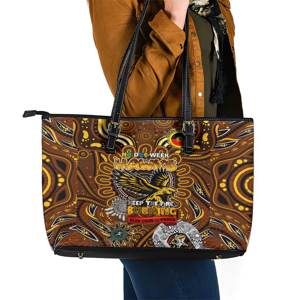 Hawthorn Hawks NAIDOC Week 2024 Leather Tote Bag Mascot Football