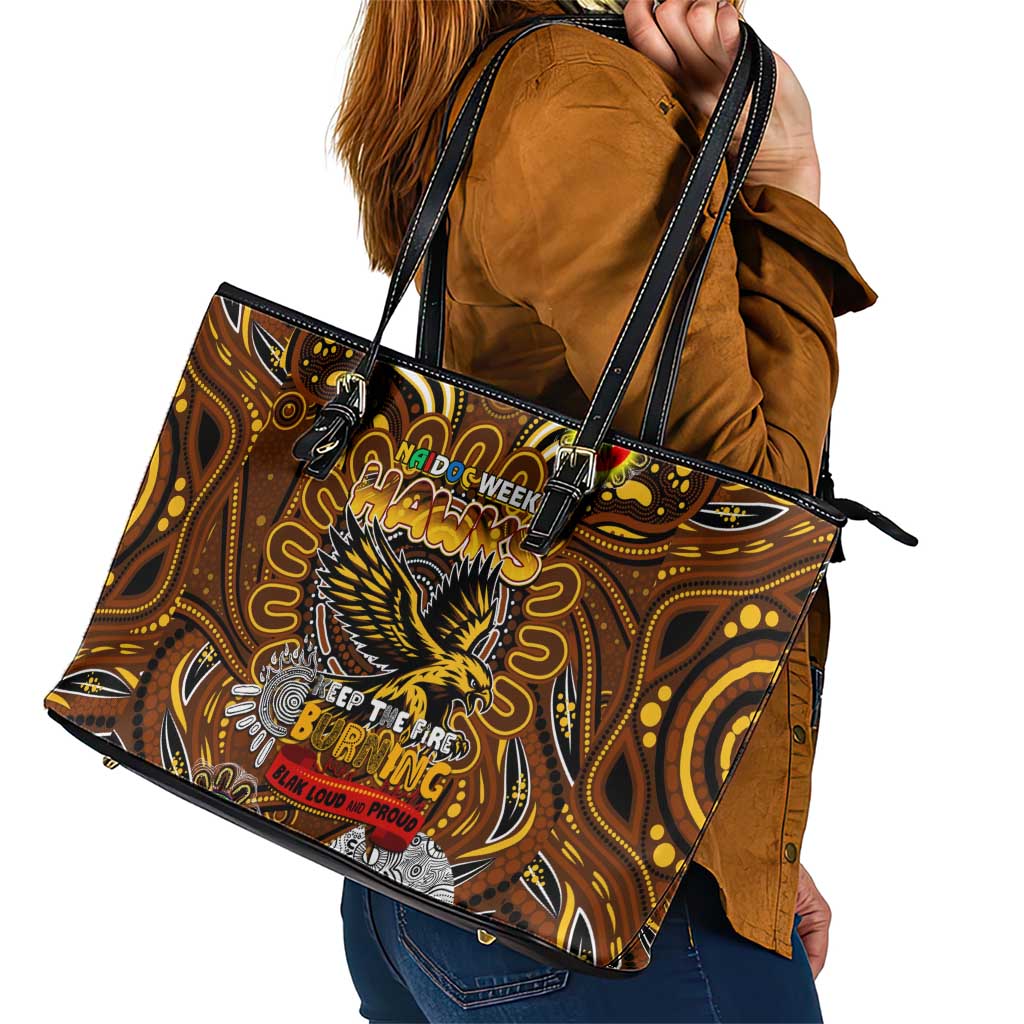 Hawthorn Hawks NAIDOC Week 2024 Leather Tote Bag Mascot Football