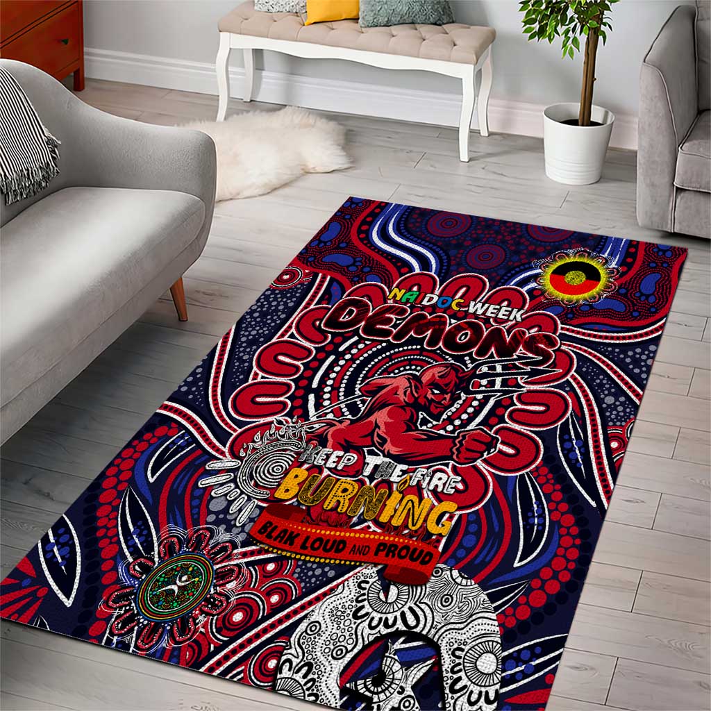 Melbourne Demons NAIDOC Week 2024 Area Rug Mascot Football