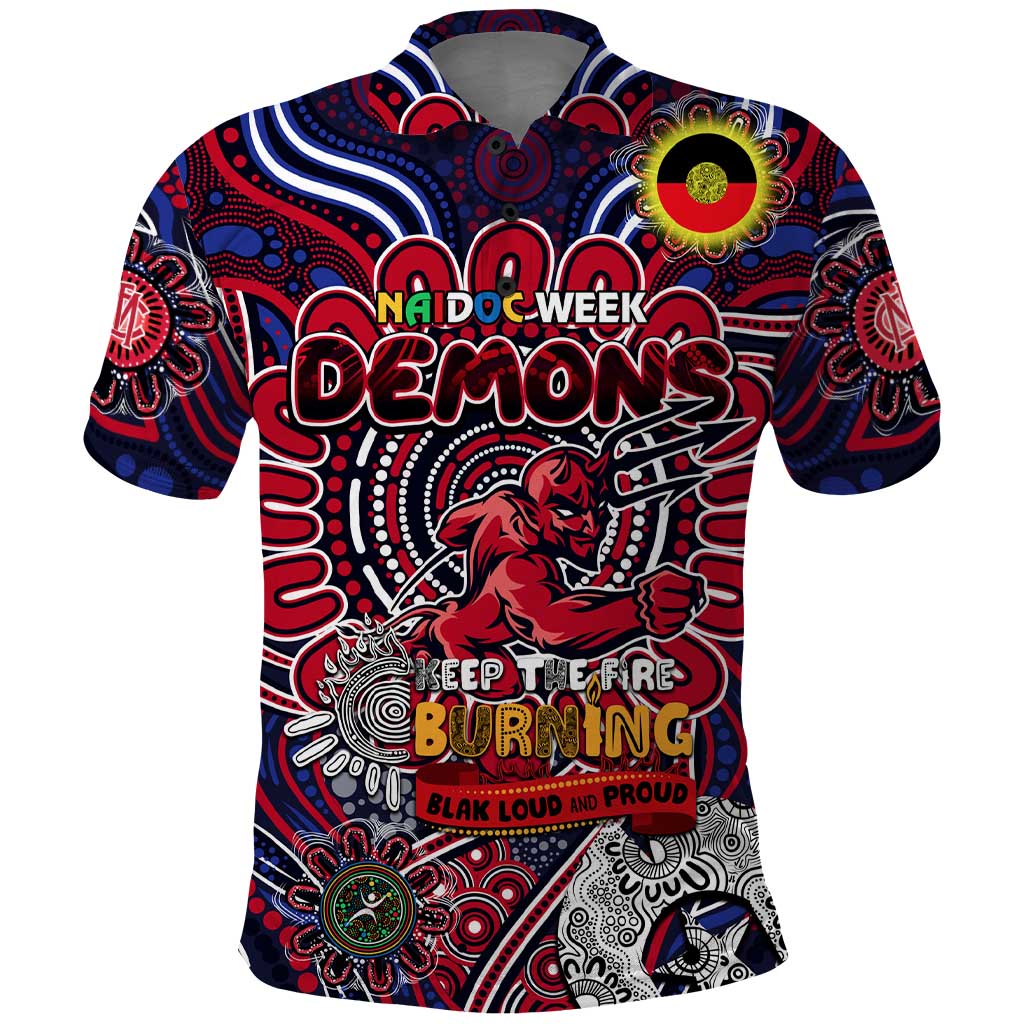 Custom Melbourne Demons NAIDOC Week 2024 Polo Shirt Mascot Football