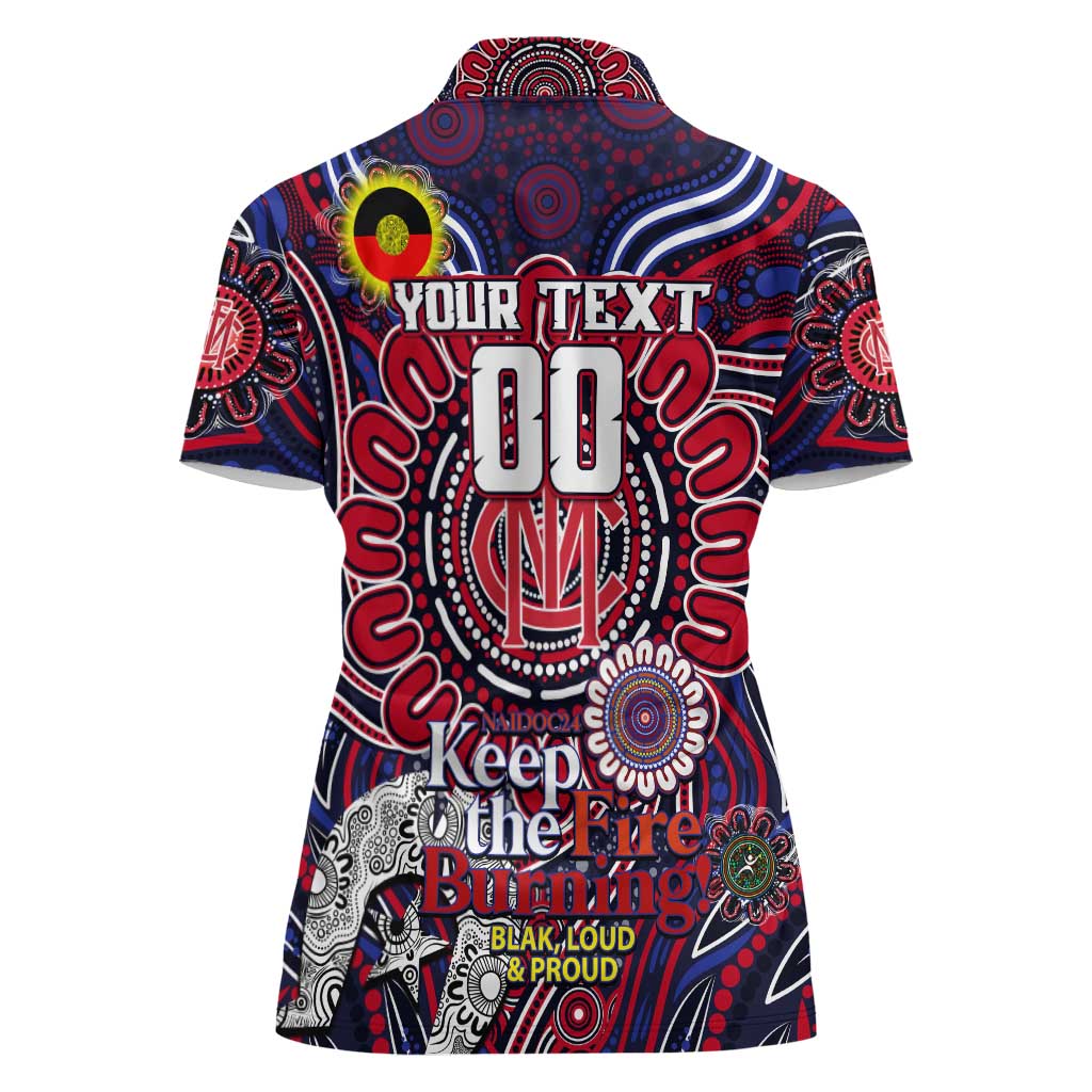 Custom Melbourne Demons NAIDOC Week 2024 Women Polo Shirt Mascot Football