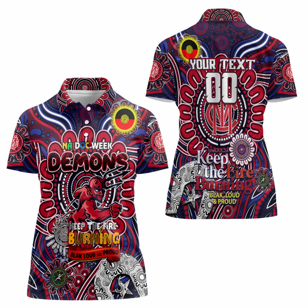 Custom Melbourne Demons NAIDOC Week 2024 Women Polo Shirt Mascot Football