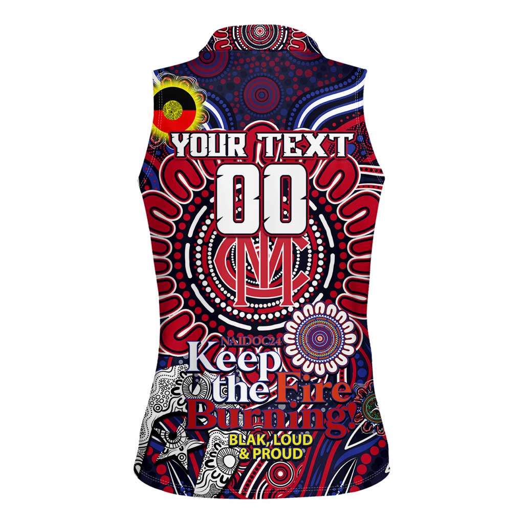 Custom Melbourne Demons NAIDOC Week 2024 Women Sleeveless Polo Shirt Mascot Football