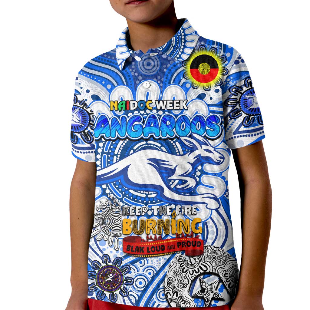 Custom North Melbourne Kangaroos NAIDOC Week 2024 Kid Polo Shirt Mascot Football