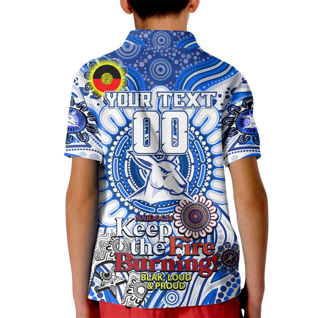 Custom North Melbourne Kangaroos NAIDOC Week 2024 Kid Polo Shirt Mascot Football