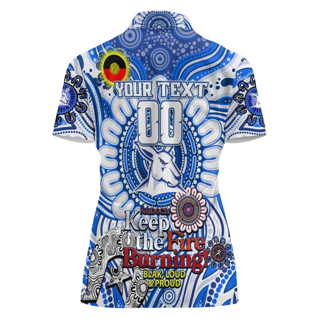 Custom North Melbourne Kangaroos NAIDOC Week 2024 Women Polo Shirt Mascot Football